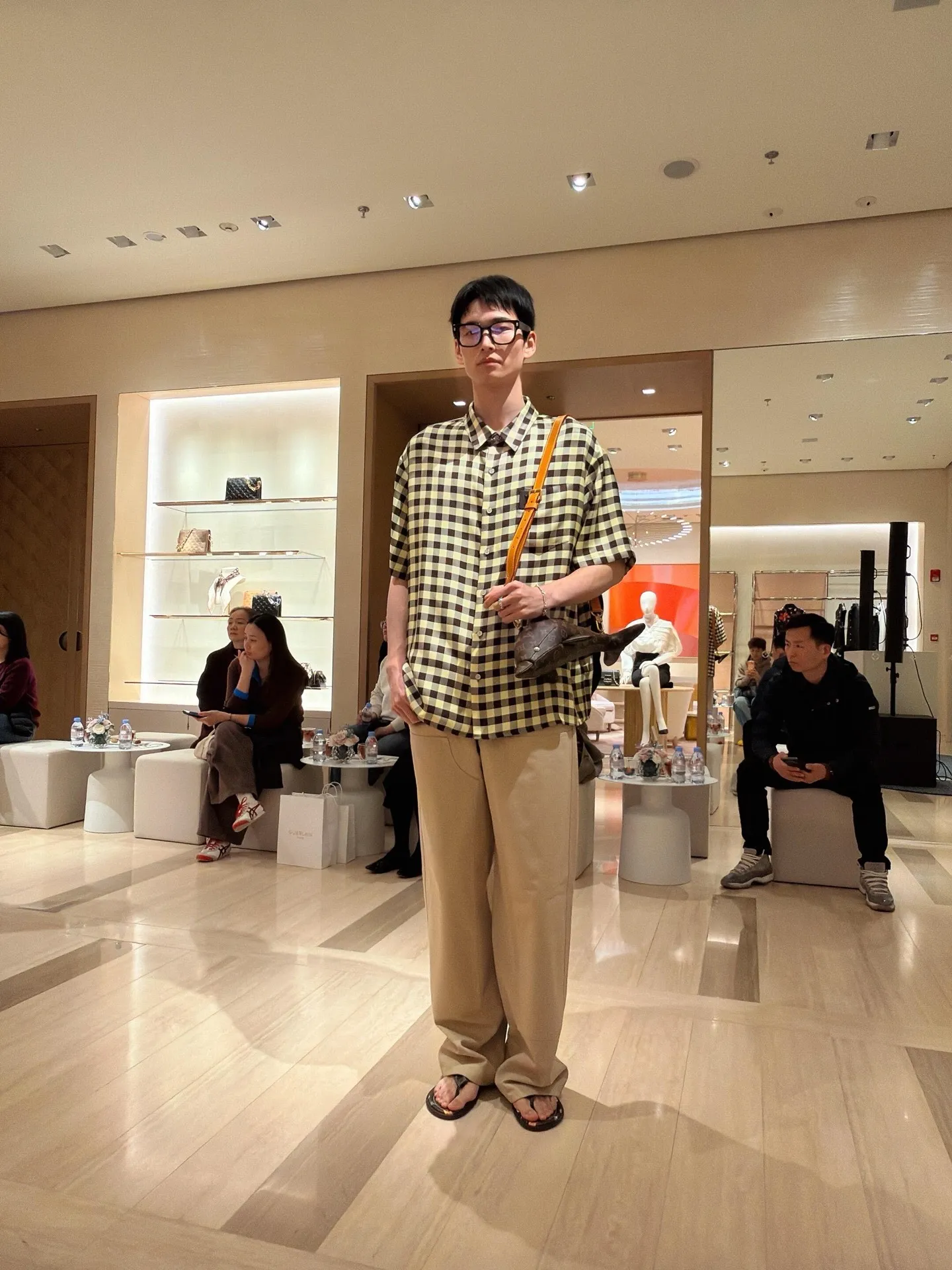 Louis Vuitton/Louis Vuitton pocket logo checkerboard short-sleeved shirt